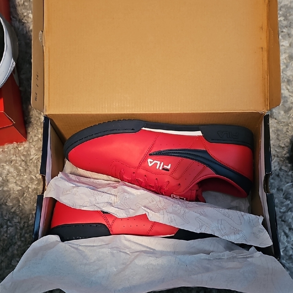 Fila Red and Black Athletic Sneakers